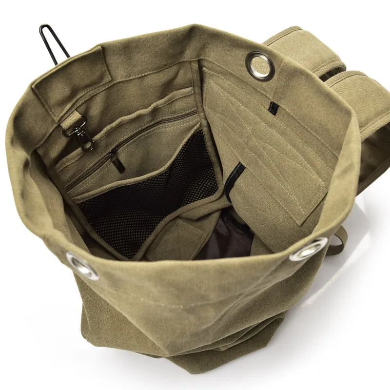 40L Tactical Military Duffel Classic Canvas Drab Bag with Shoulder Straps