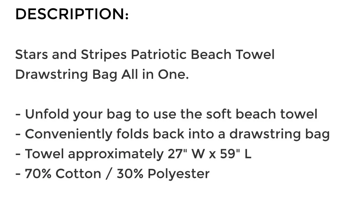 Beach Towel Drawstring Bag Collection