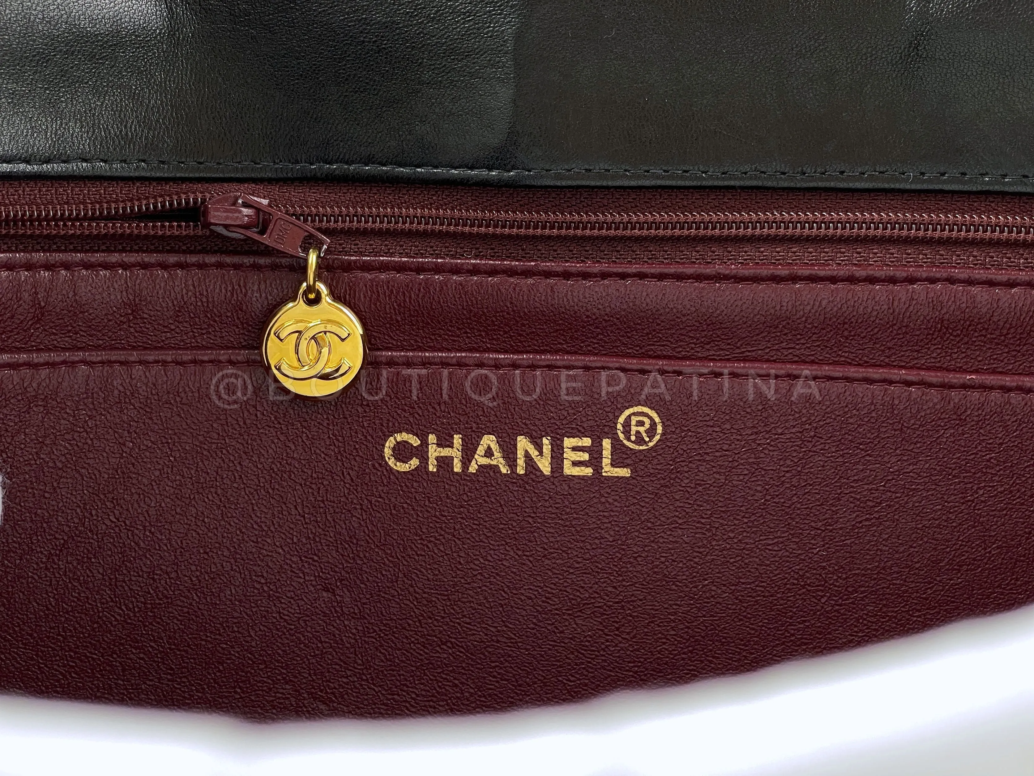 Chanel 1997 Vintage Black Jumbo Classic Flap Bag 24k GHW Lambskin