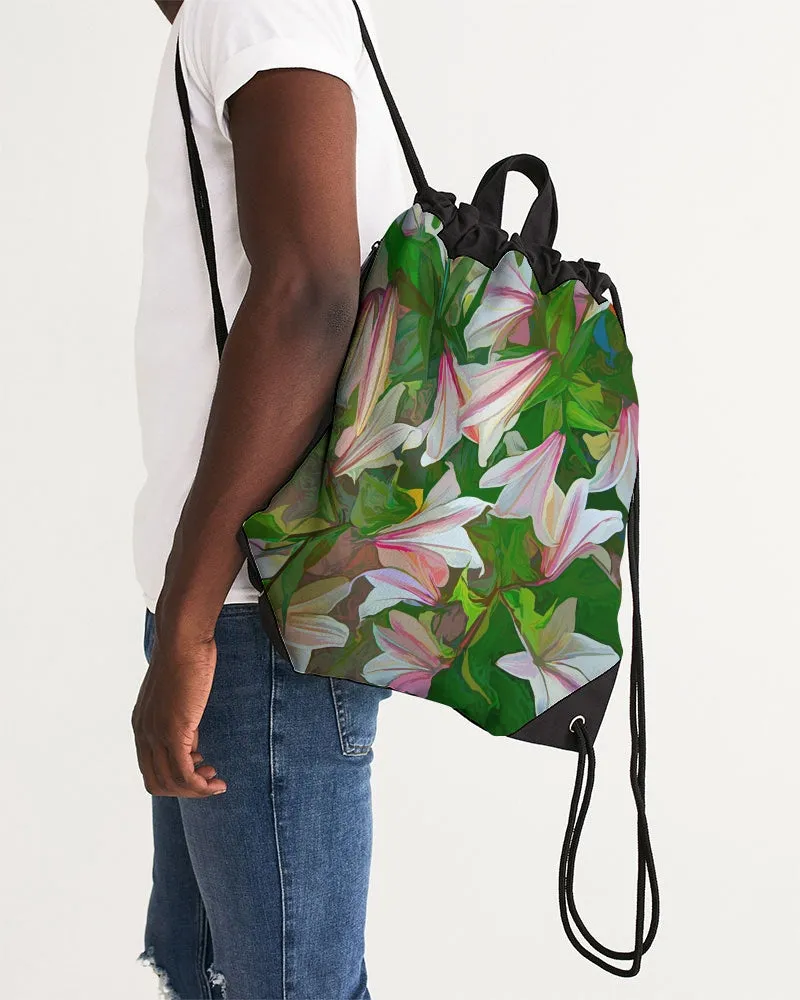 Chroma Flower Passion Premium Canvas Drawstring Bag