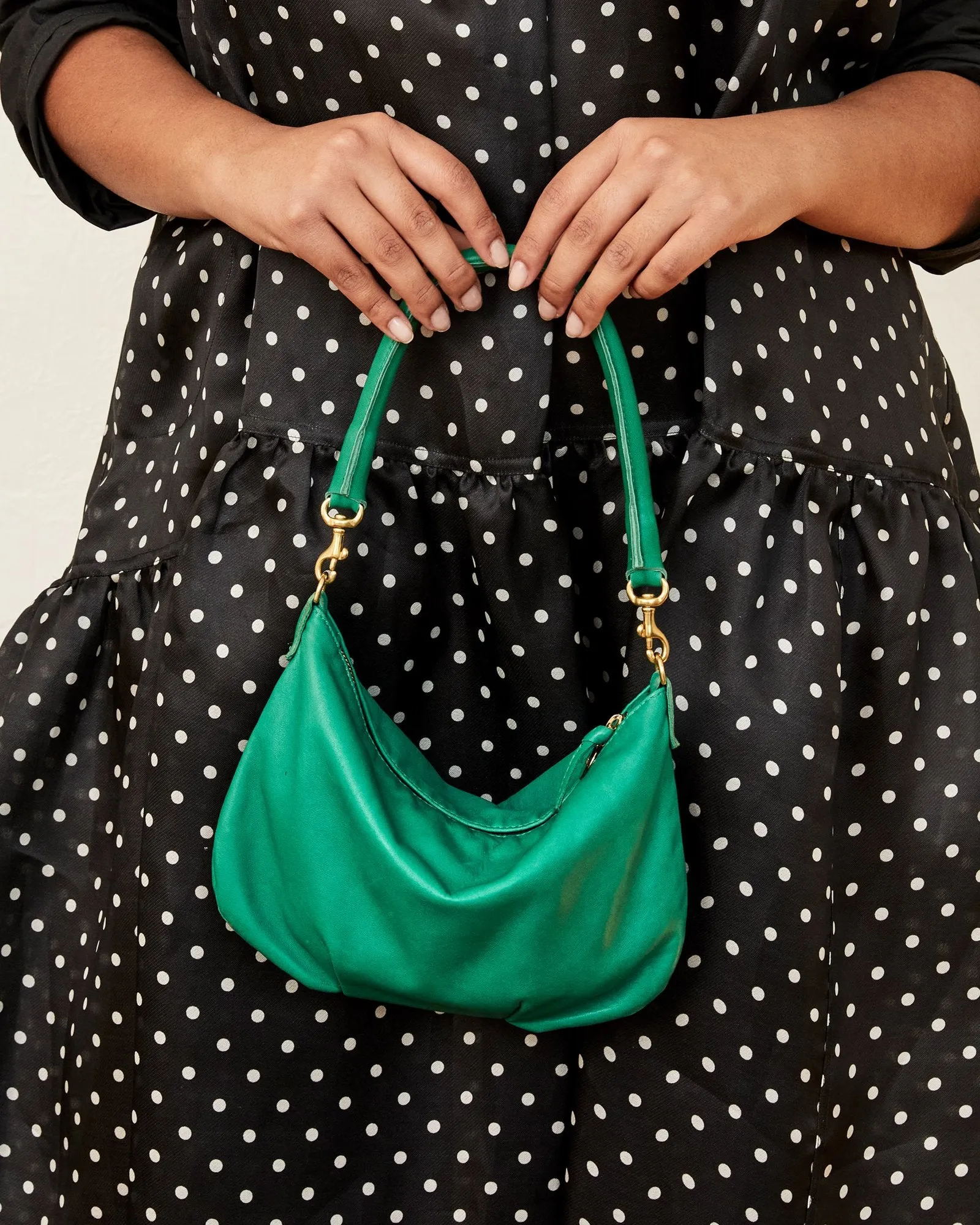 Clare V. - Petit Moyen in Emerald Italian Nappa