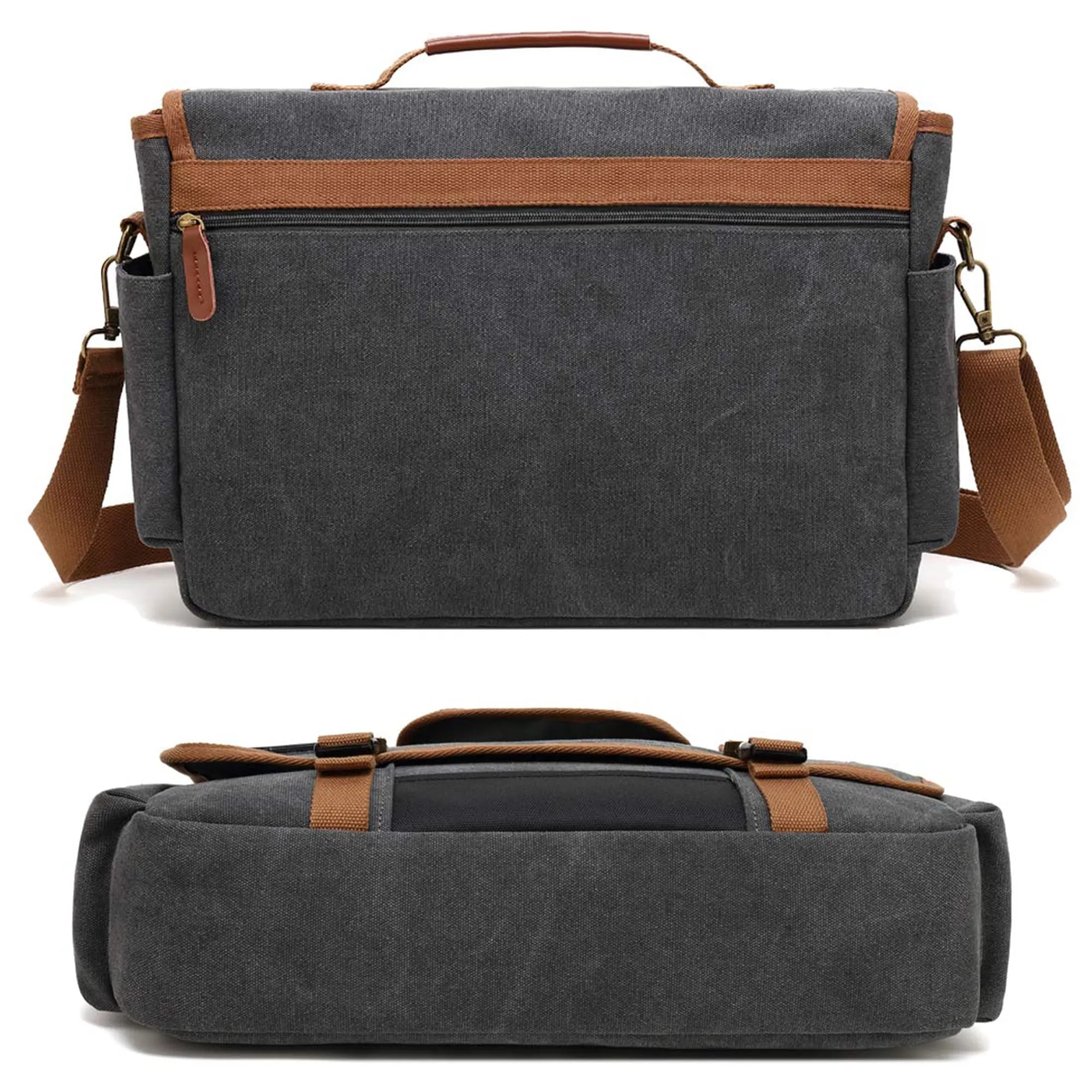 Clownfish Laptop Messenger Bag | Canvas Material | Water Resistant Unisex Laptop Messenger Bag| Office Laptop Messenger | Laptop Bag for Men's & Women's | 15.6 inch | 11 ltr Capacity | Grey