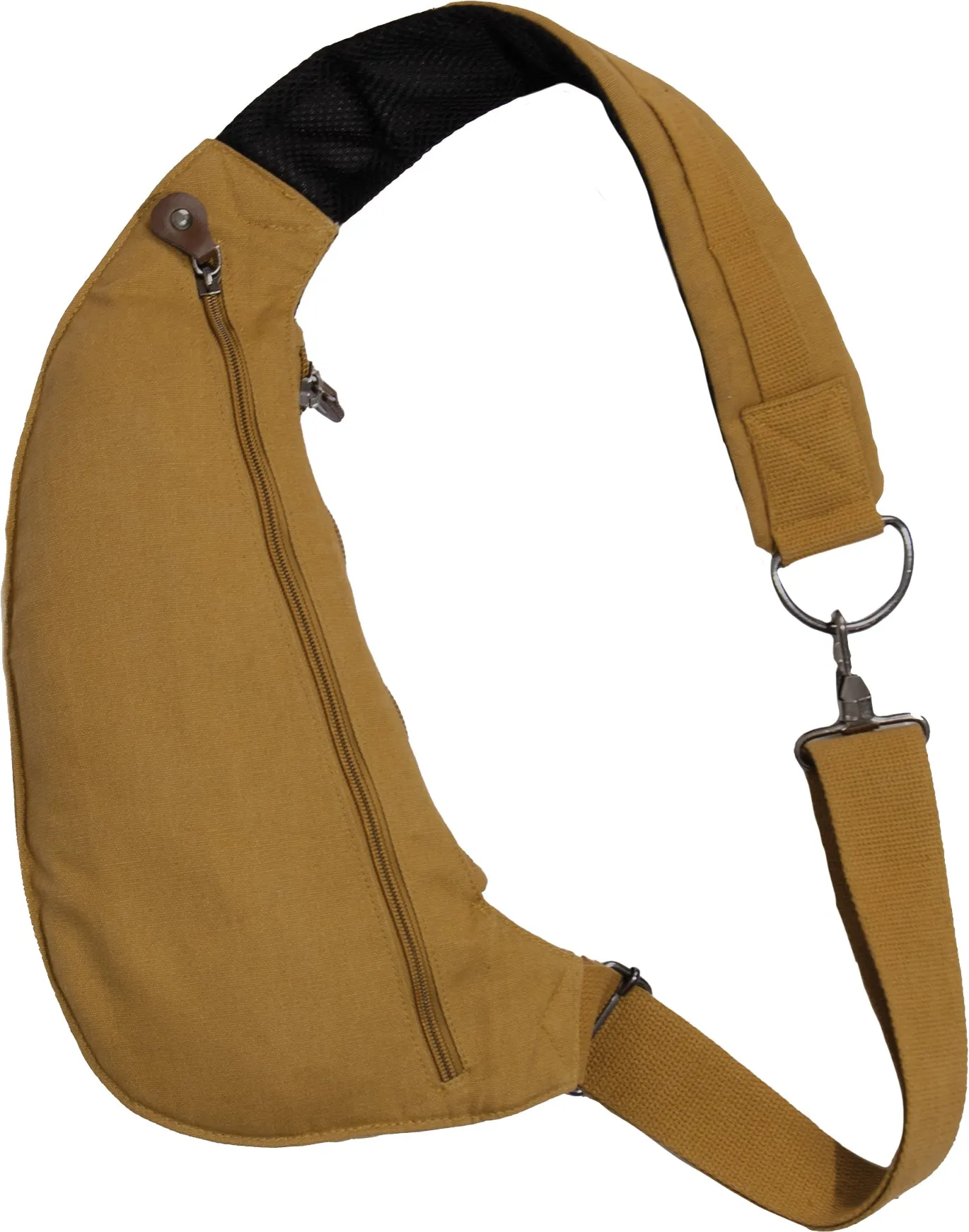 Coyote Brown - Crossbody Large Canvas Sling Backpack Bag