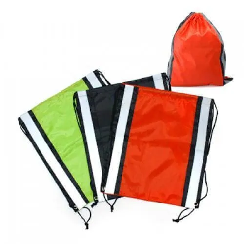 Drawstring Bag With Reflective Panel