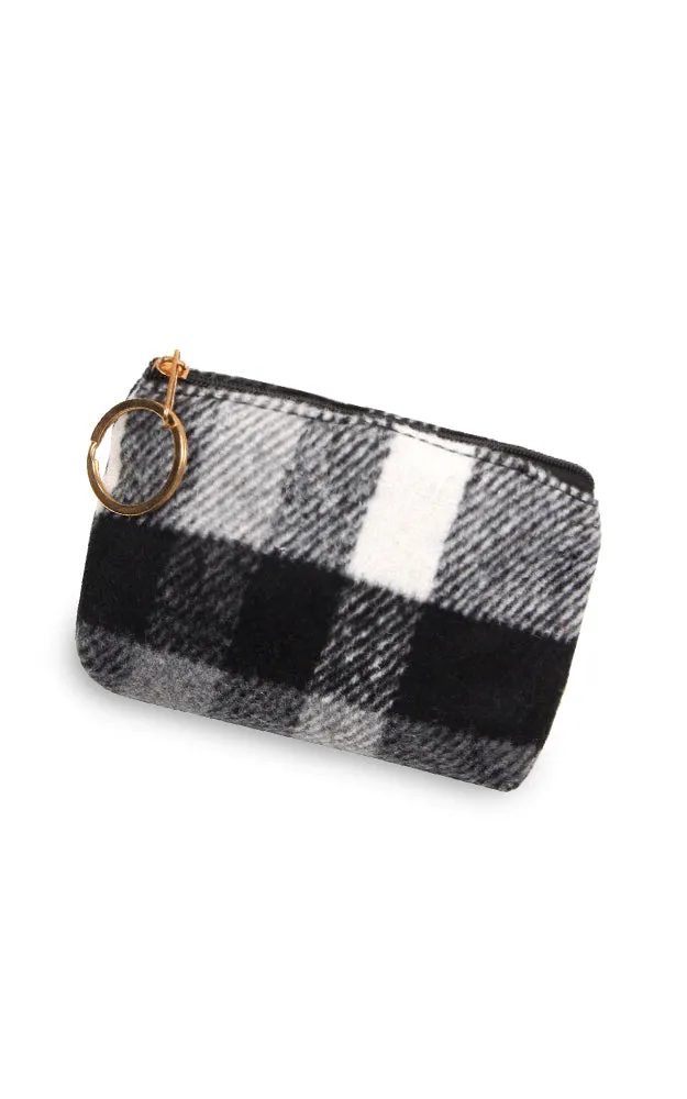 EABG9373 White Plaid Crossbody Clutch Bag