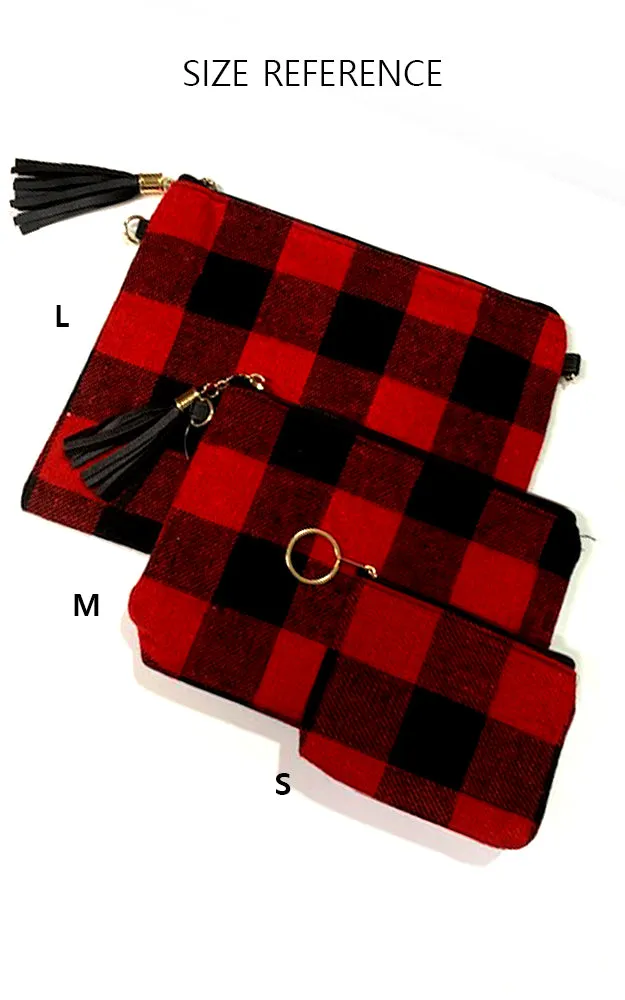 EABG9375 Brown Glen Check Crossbody Clutch Bag