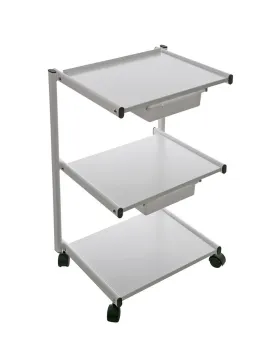 Heavy-Duty Metal Rolling Spa Cart w/ 2 Plastic Drawers