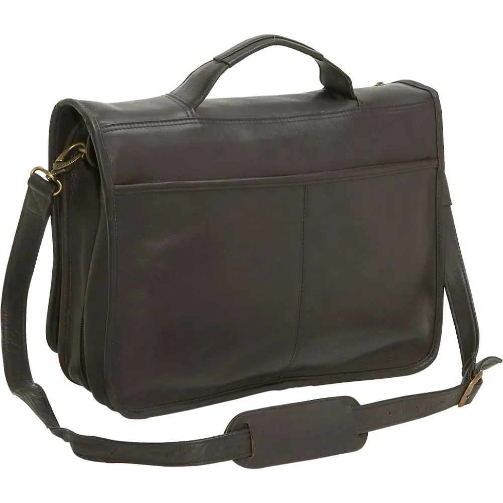 Le Donne Leather Expandable Messenger Brief