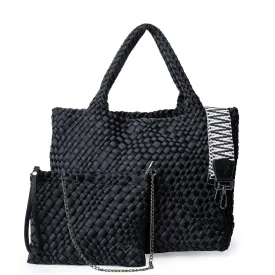 London Large Woven Tote - Black Onyx