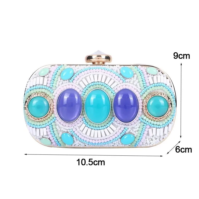 Luxy Moon Fashion Diamonds Clutches Female Small Stone Evening Party Purse