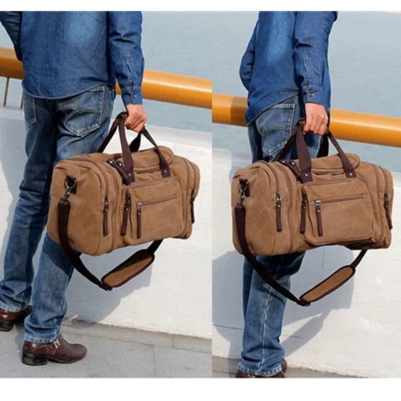 Men's Carry On Canvas Travel Duffel Bag