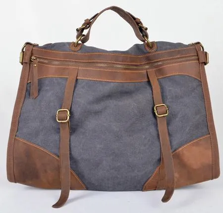 Military Canvas / Leather Overnight Duffle bag