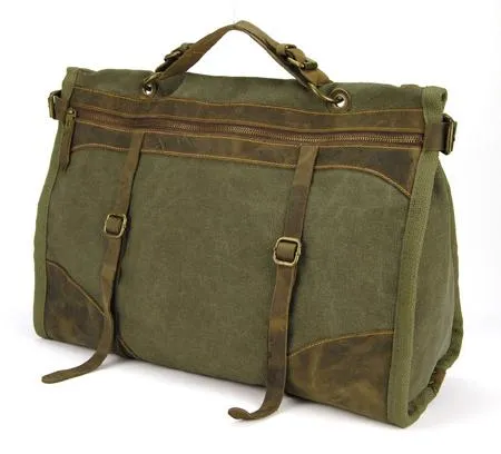 Military Canvas / Leather Overnight Duffle bag