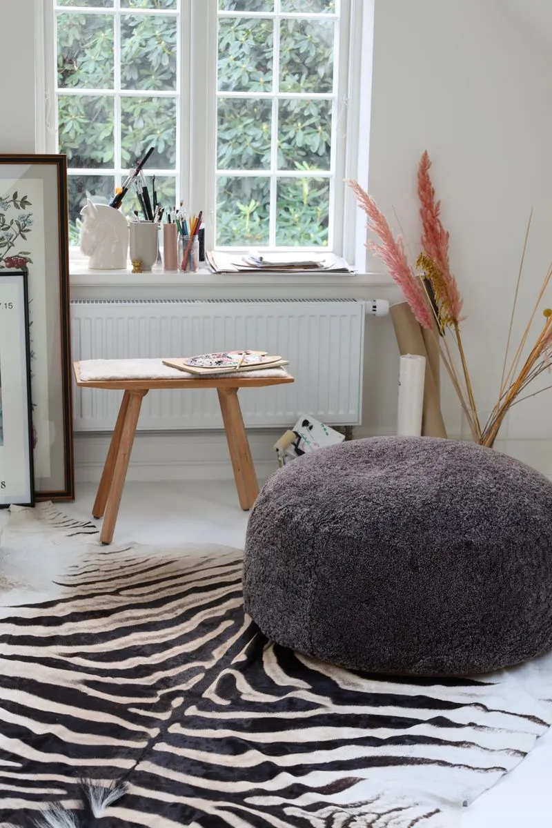 Round Sheepskin Bean Bag | Short Wool