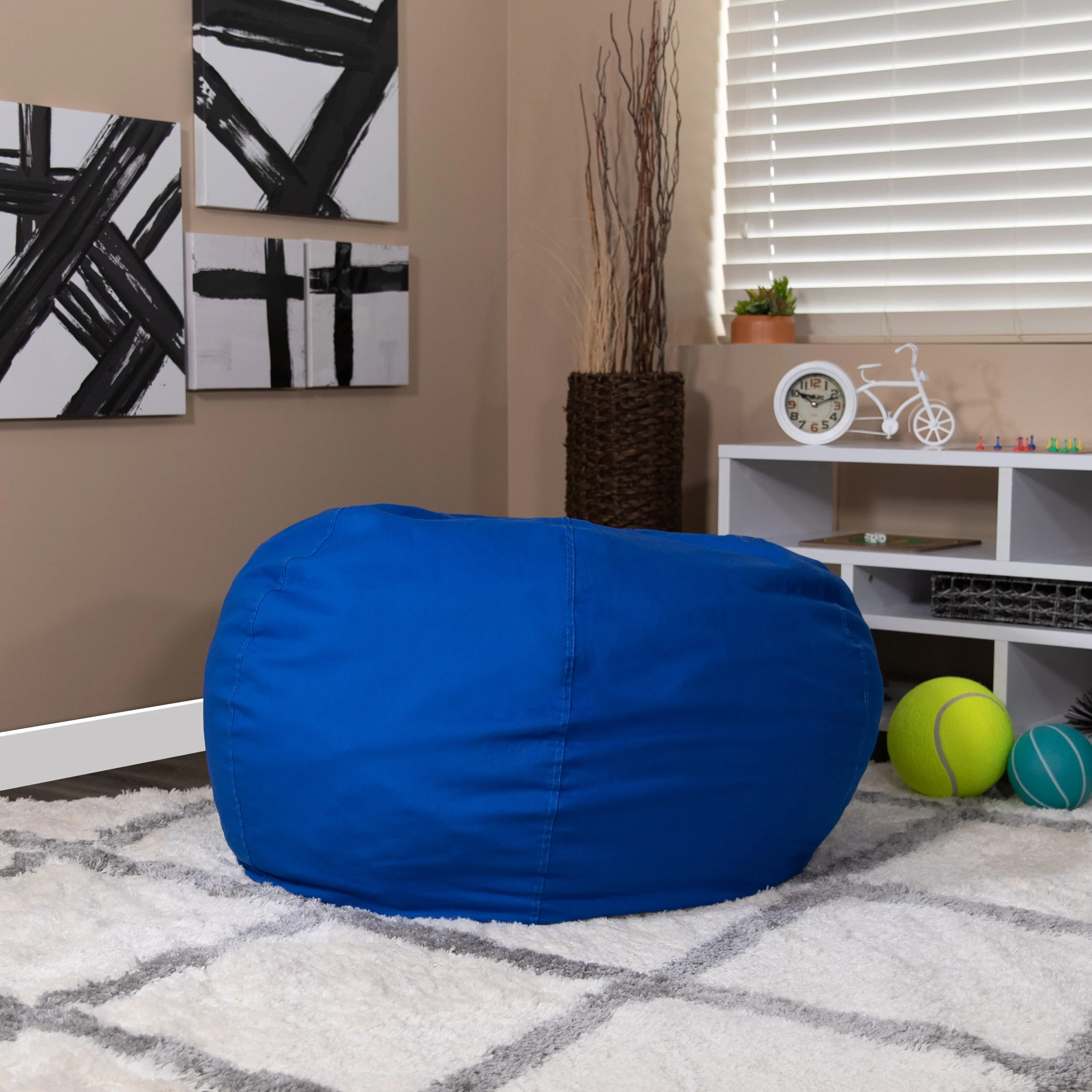 Royal Blue Bean Bag Chair DG-BEAN-LARGE-SOLID-ROYBL-GG