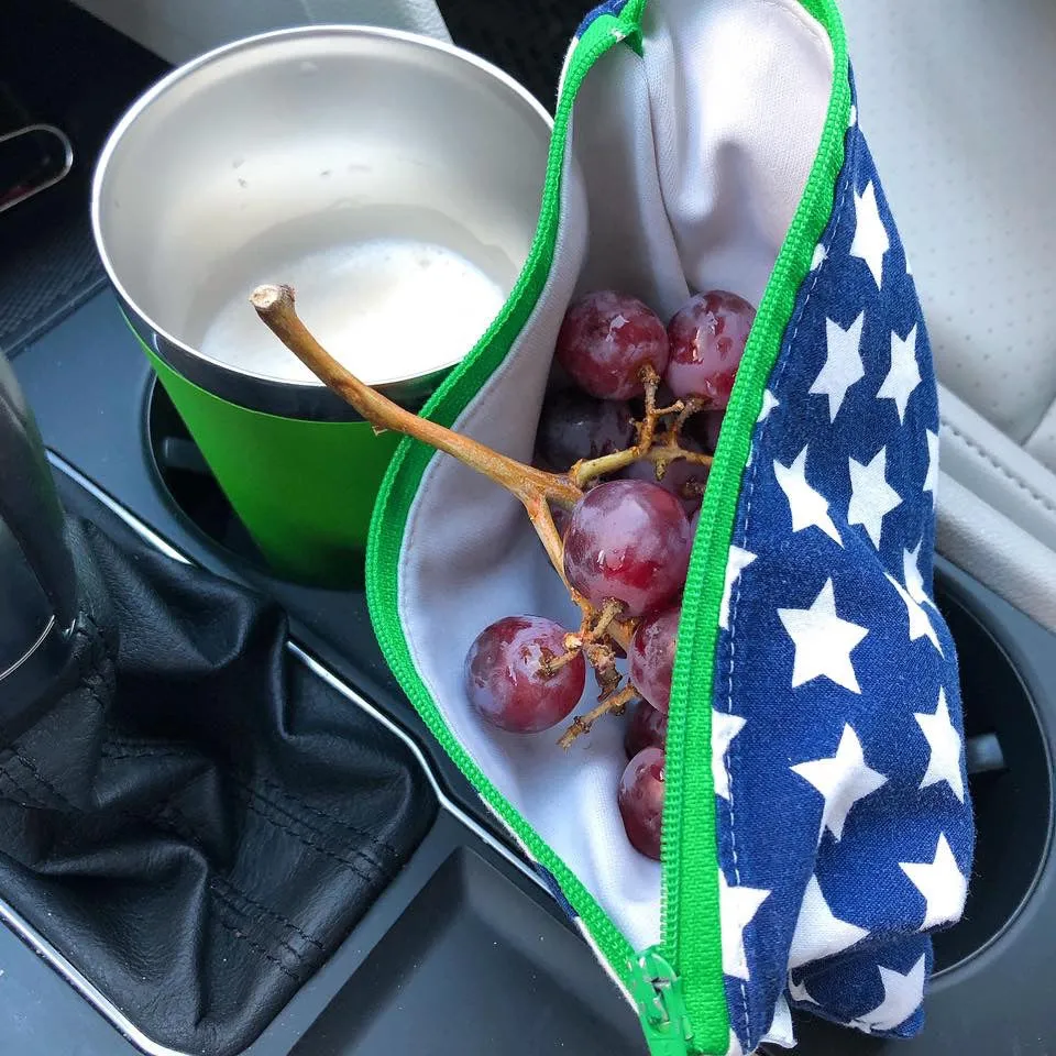 Snack Sized Reusable Zippered Bag Baseballs