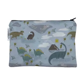 Snack Sized Reusable Zippered Bag Dinosaurs on Light Blue