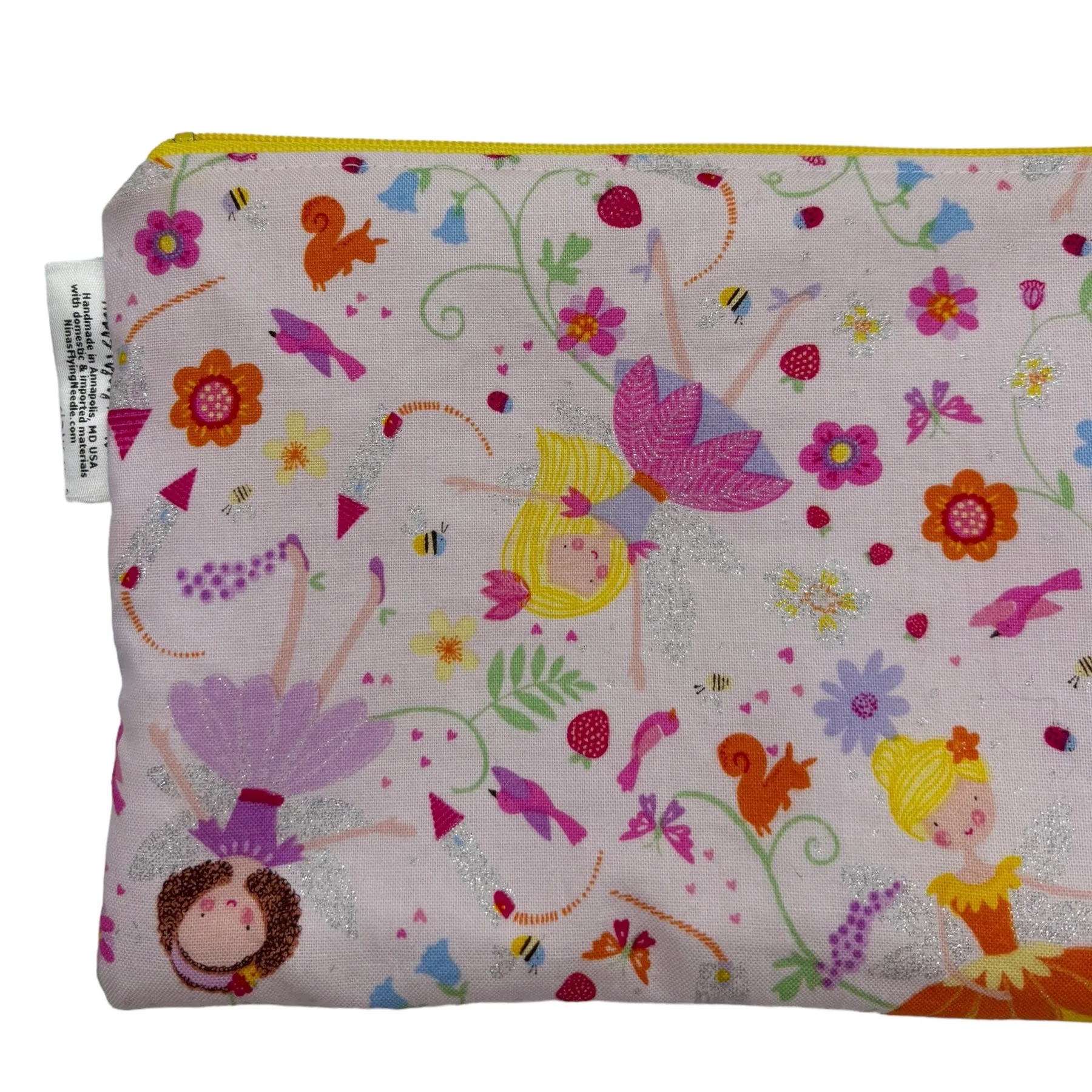 Snack Sized Reusable Zippered Bag Fairies with Sparkly Wings