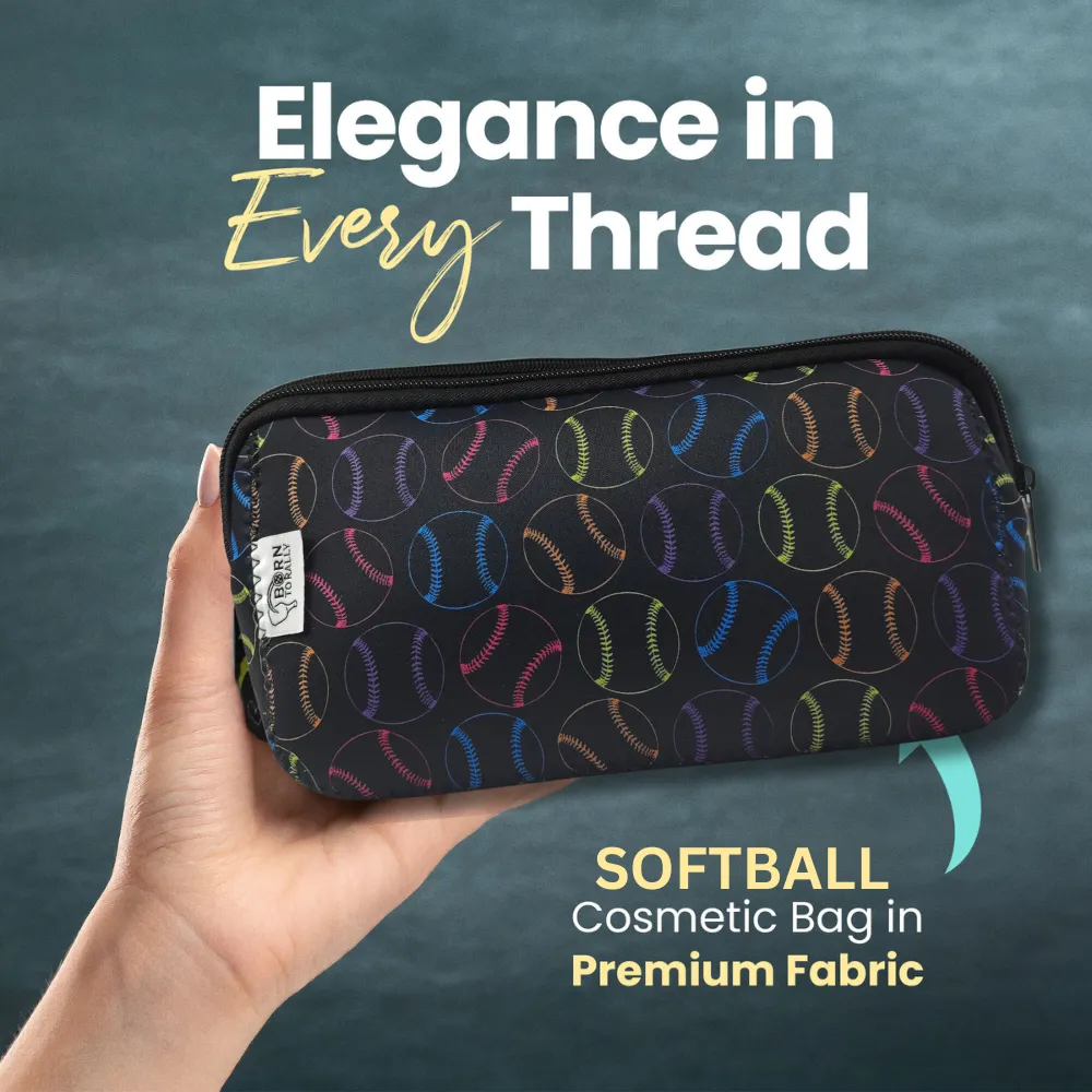 Softball Cosmetic Bag Gift Bundle