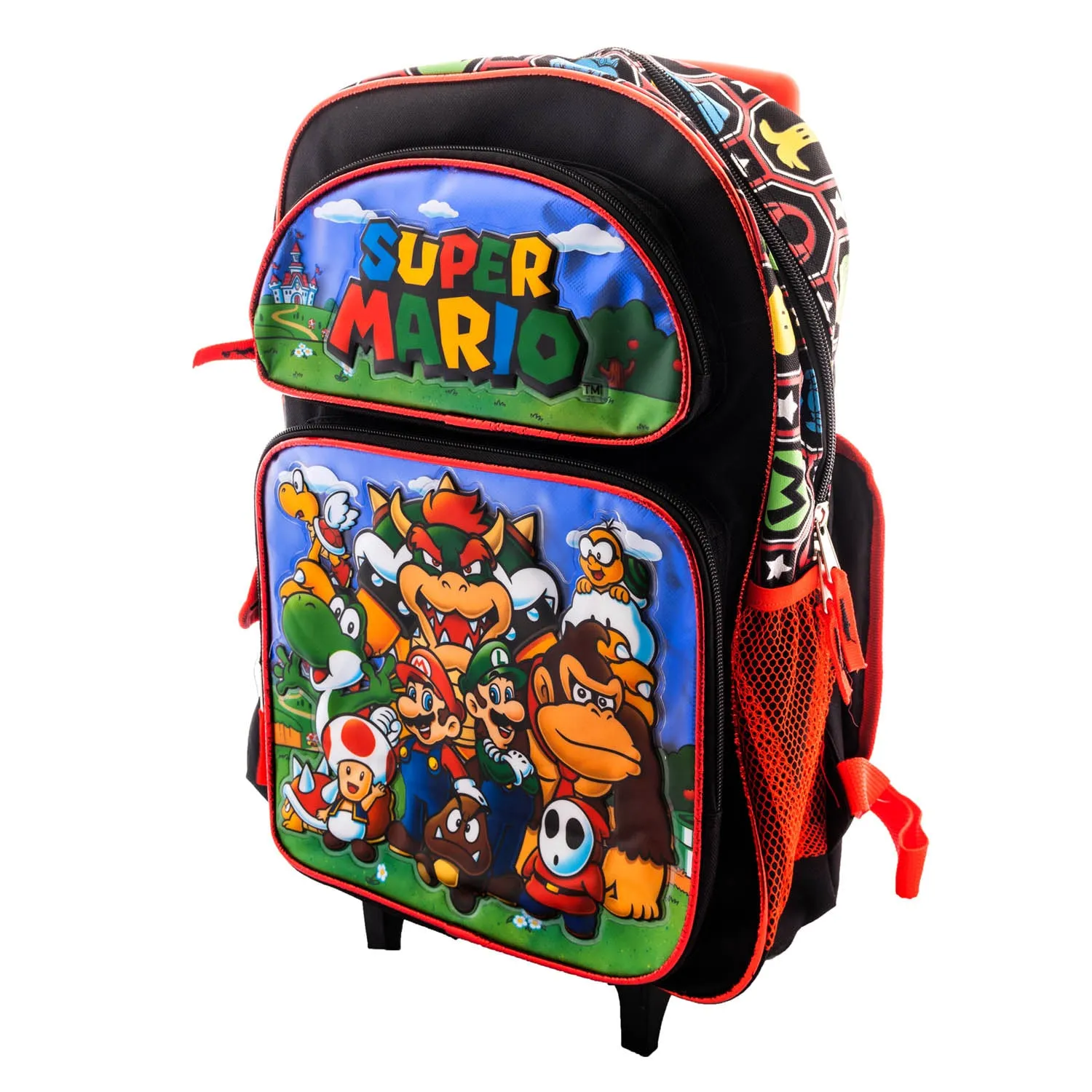 Super Mario Bros Backpack Large Rolling 16 inch