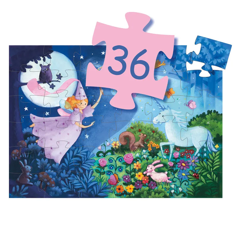 The Fairy & the Unicorn 36pc Kids Puzzle - Djeco