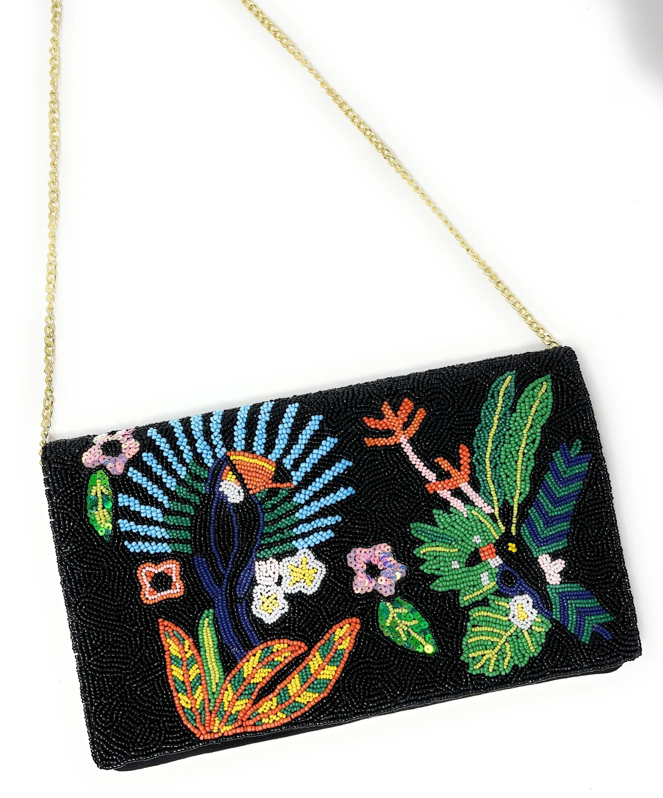 Toucan Beaded Clutch Purse