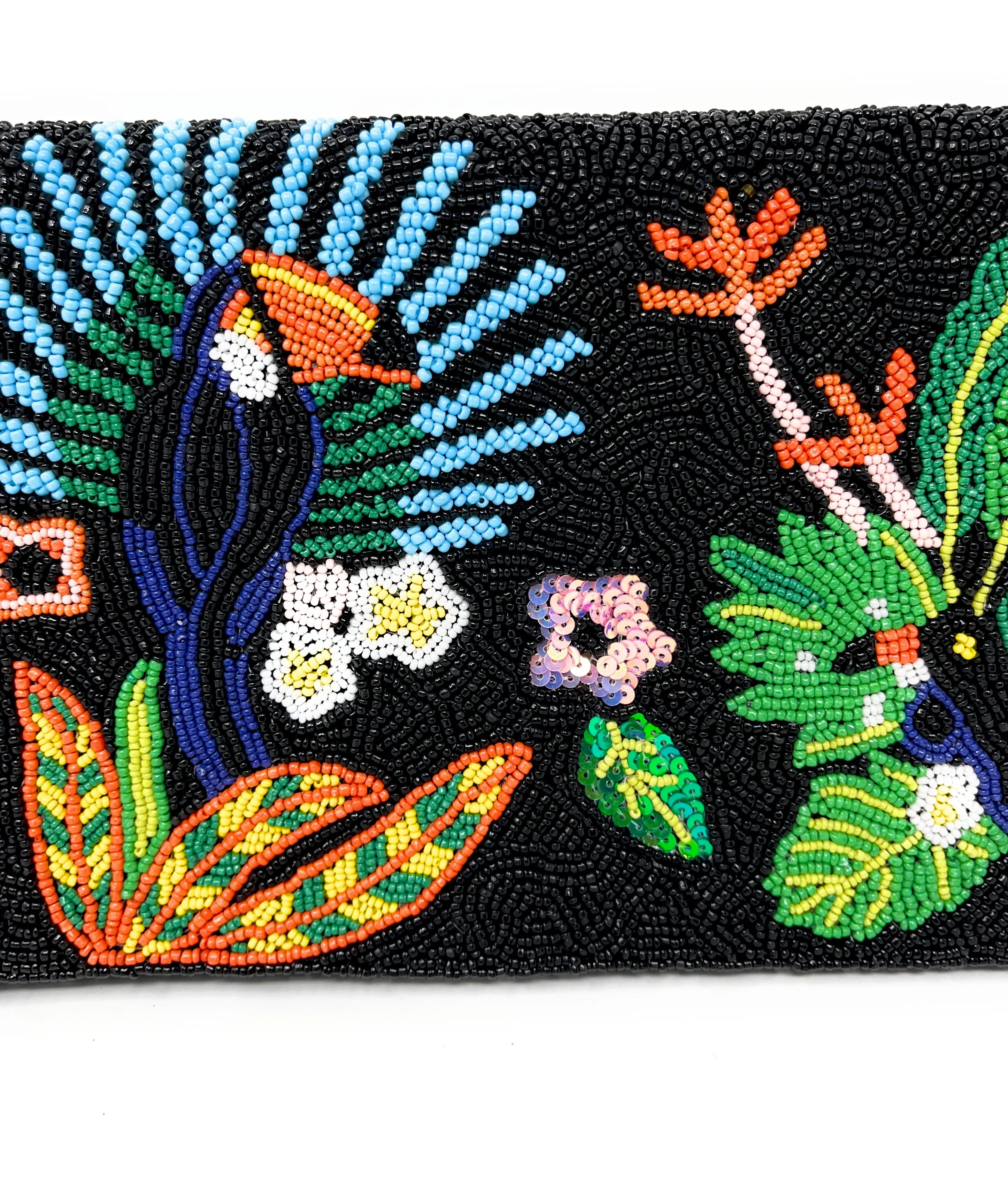 Toucan Beaded Clutch Purse