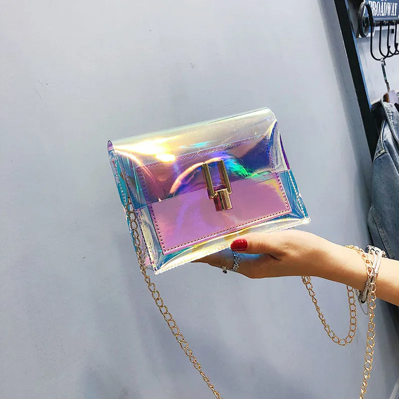 Women's Small Laser Clear Transparent Crossbody Shoulder Bag