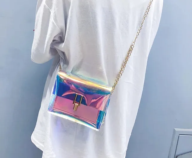 Women's Small Laser Clear Transparent Crossbody Shoulder Bag